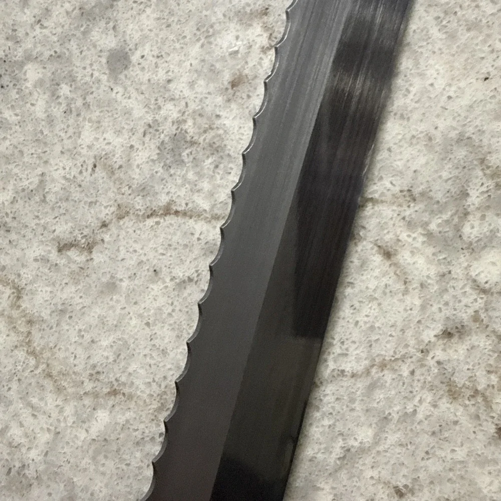 Vintage Pierre Santini Stainless Steel Serrated Carving Knife Wood Handle Japan